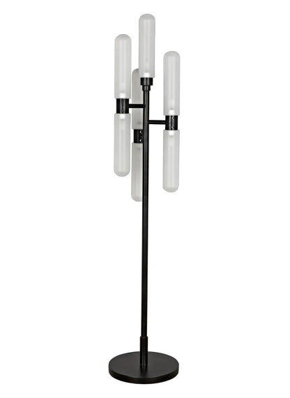 ‘Dominique’ Floor Lamp, Metal (Black) - EcoLuxe Furnishings