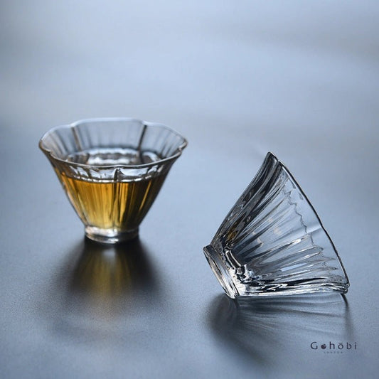 Handmade Flower Glass Tea Cup - EcoLuxe Furnishings