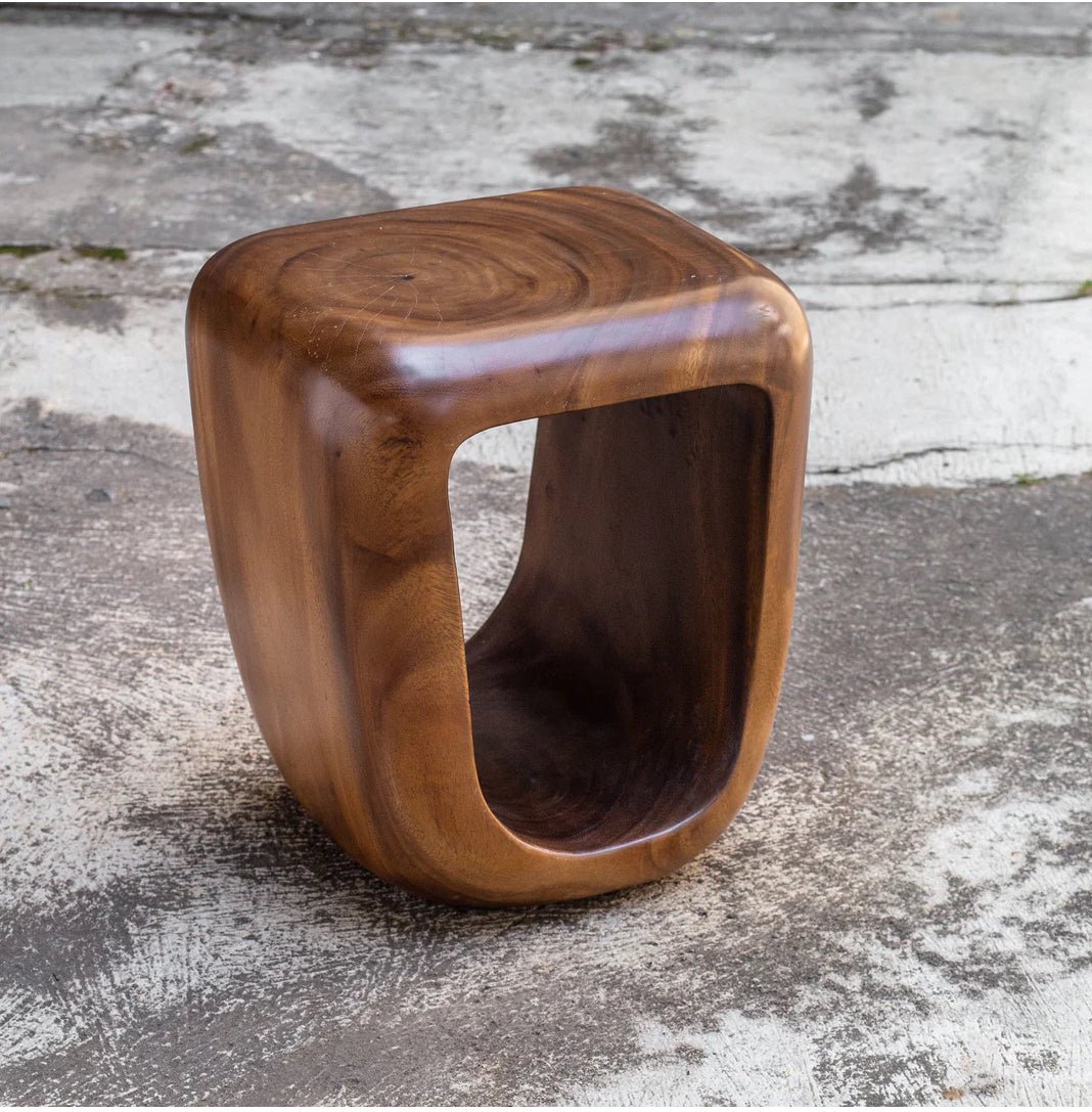 ‘Loophole’ Wooden Accent Stool - EcoLuxe Furnishings