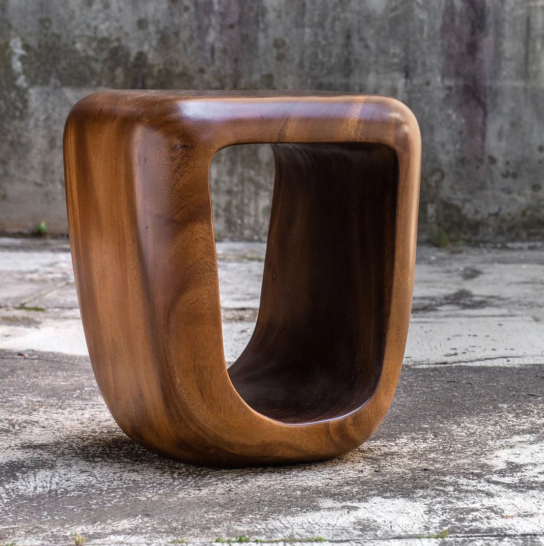 ‘Loophole’ Wooden Accent Stool - EcoLuxe Furnishings