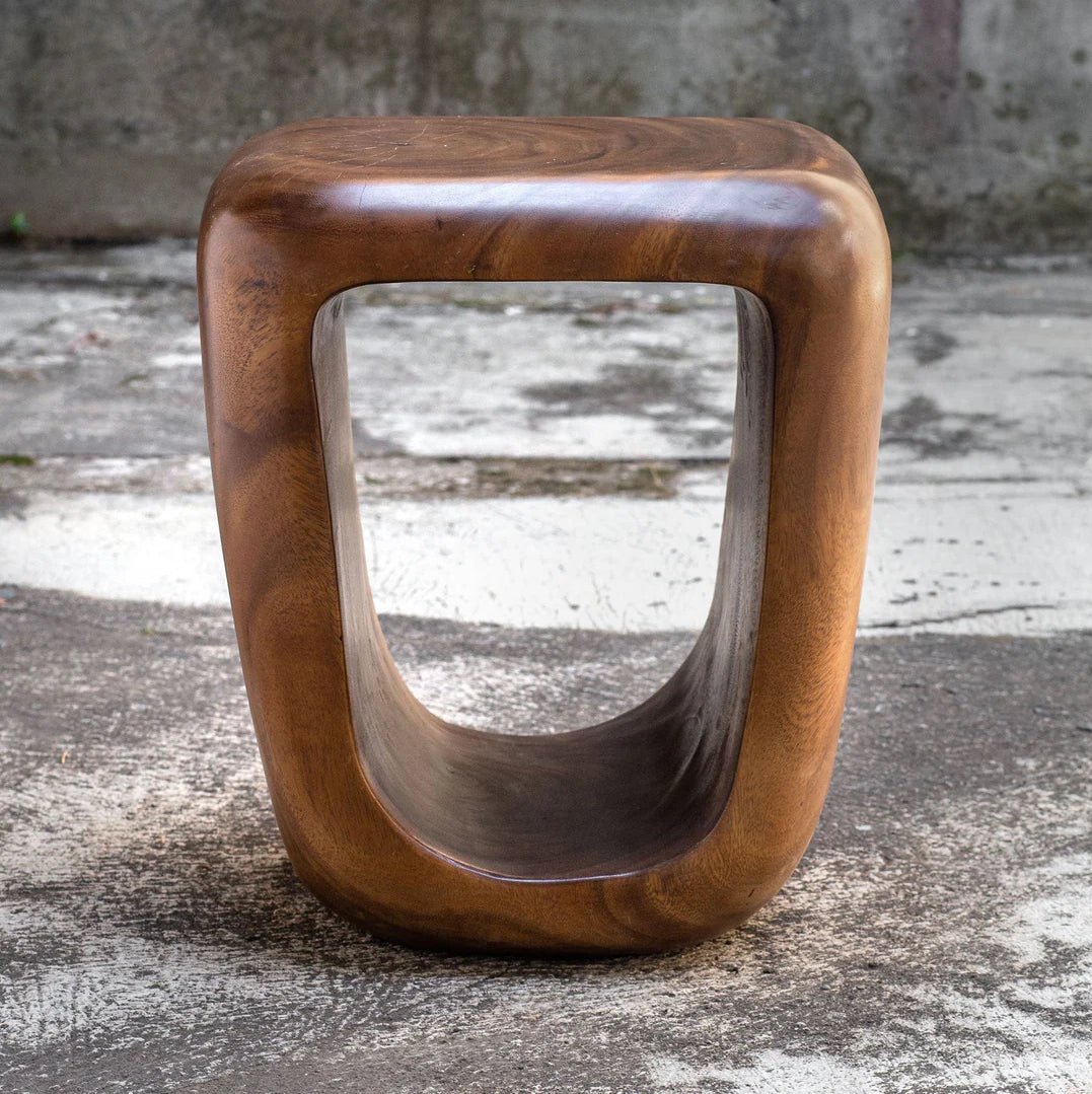 ‘Loophole’ Wooden Accent Stool - EcoLuxe Furnishings