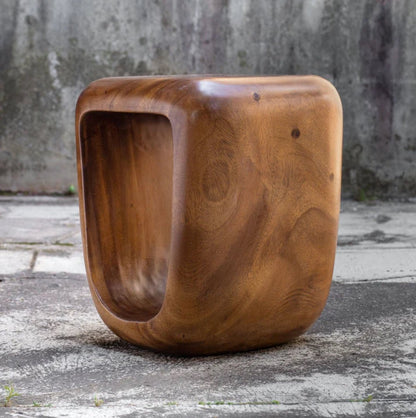 ‘Loophole’ Wooden Accent Stool - EcoLuxe Furnishings