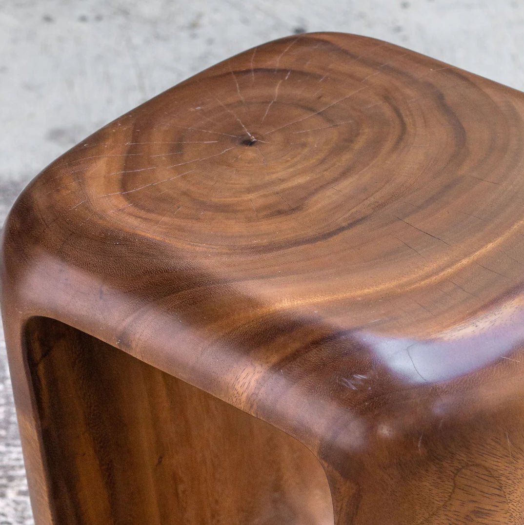 ‘Loophole’ Wooden Accent Stool - EcoLuxe Furnishings