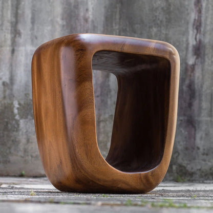 ‘Loophole’ Wooden Accent Stool - EcoLuxe Furnishings