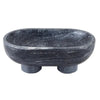 Marble Footed Bowl, Medium (Charcoal) - EcoLuxe Furnishings