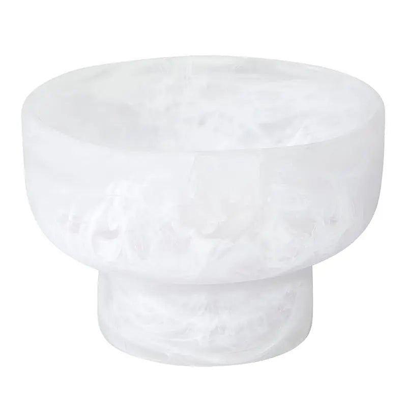 ‘Mini’ Pedestal Bowl, Resin (White) - EcoLuxe Furnishings