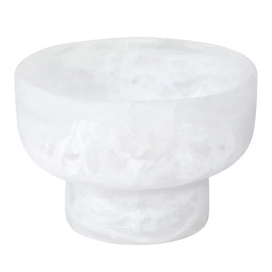 ‘Mini’ Pedestal Bowl, Resin (White) - EcoLuxe Furnishings