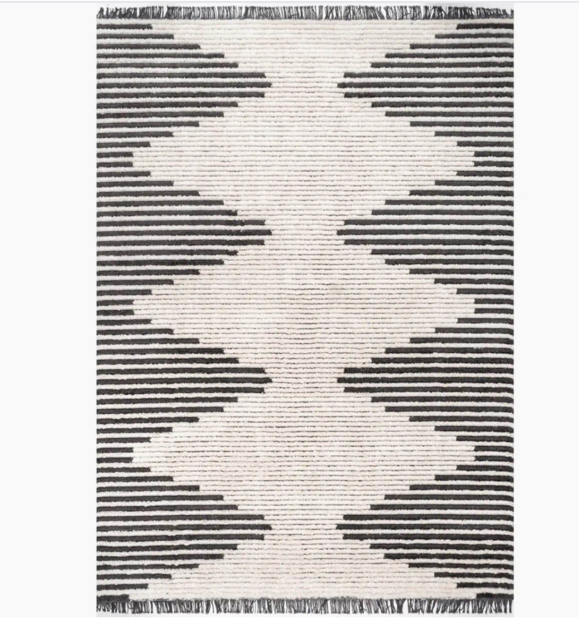 ‘Morgan’ Diamond Shag w/Fringe Area Rug - EcoLuxe Furnishings