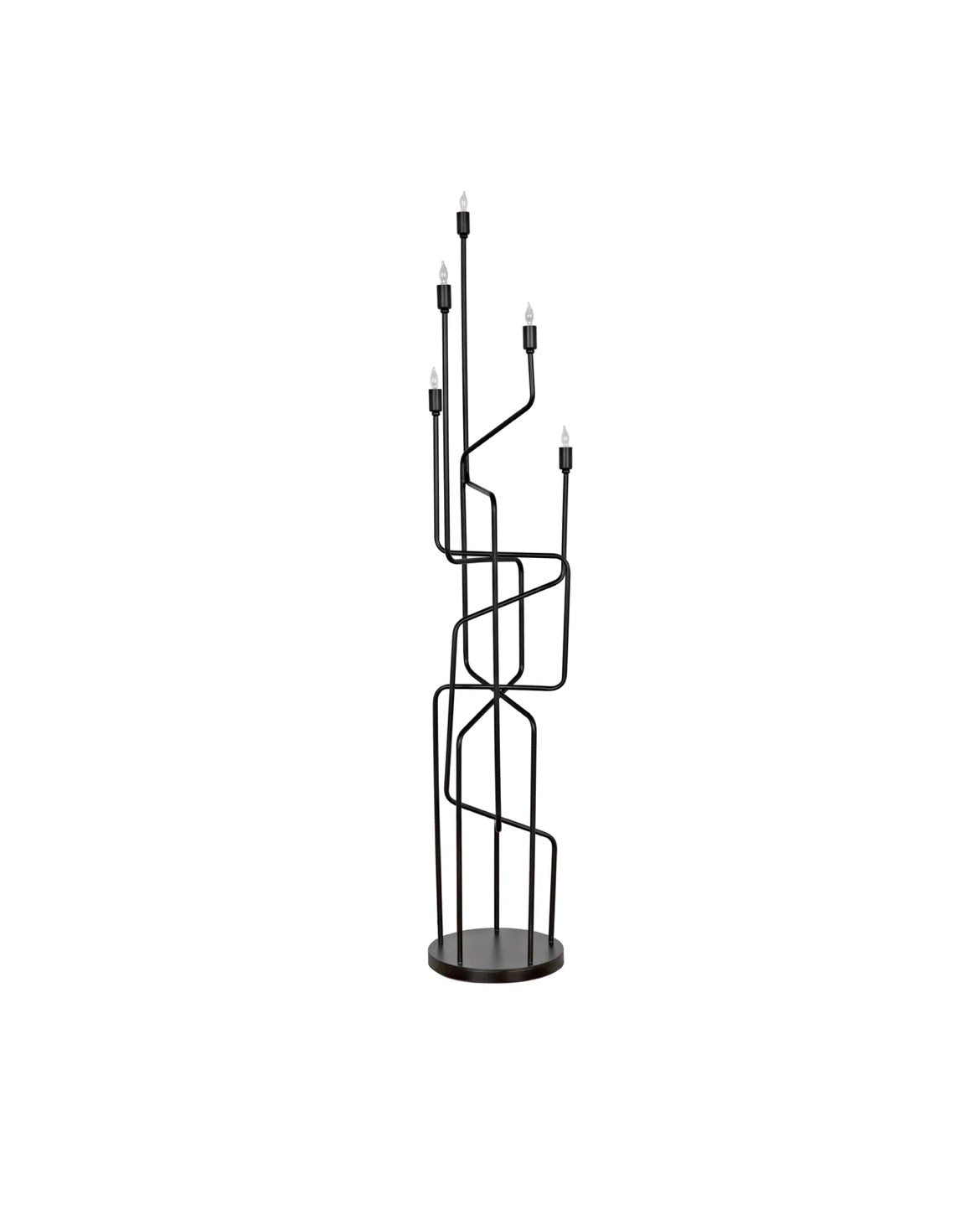 ‘Moriarty’ Floor Lamp, Metal (Black) - EcoLuxe Furnishings