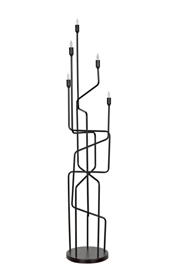 ‘Moriarty’ Floor Lamp, Metal (Black) - EcoLuxe Furnishings