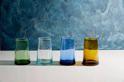 ‘Moroccan Cone’ Glassware, Set of 6 (Blue) - EcoLuxe Furnishings