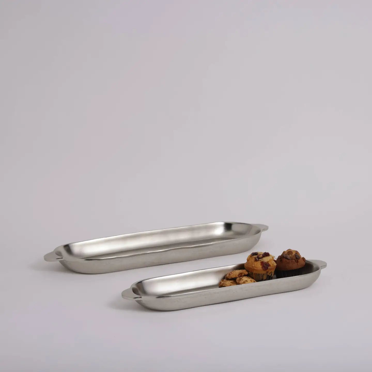 Nickel Long Trays - Set of 2 - EcoLuxe Furnishings