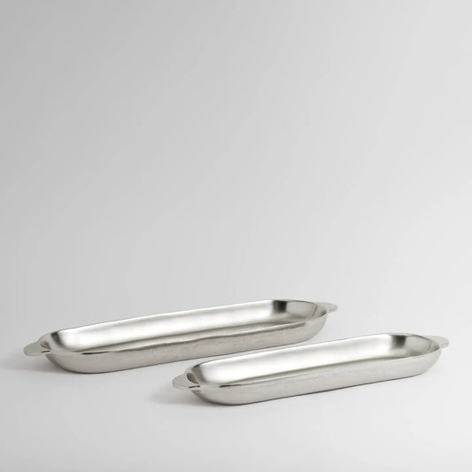 Nickel Long Trays - Set of 2 - EcoLuxe Furnishings