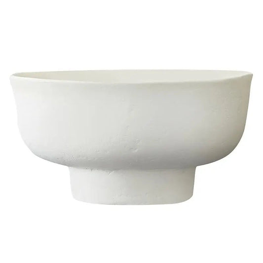 ‘Paper Mache’ Decor Bowl (White) - EcoLuxe Furnishings