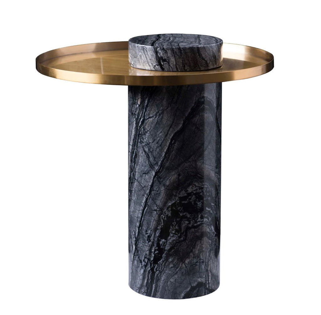 ‘Pillar’ Side Table (Gold) - EcoLuxe Furnishings