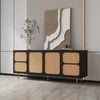 Rattan Sideboard Cabinet (Black) - EcoLuxe Furnishings