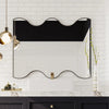 Rectangular Wall Mirror w/Wavy Sides, 30”x35”(Black) - EcoLuxe Furnishings