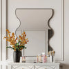 Rectangular Wall Mirror w/Wavy Sides, 30”x35”(Black) - EcoLuxe Furnishings