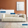 “Reflection” Channel Tufted Sofa (Beige) - EcoLuxe Furnishings