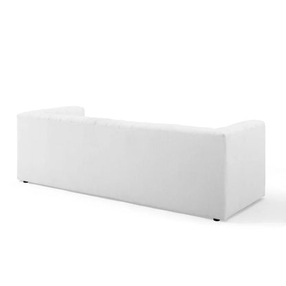 “Reflection” Channel Tufted Sofa (White) - EcoLuxe Furnishings