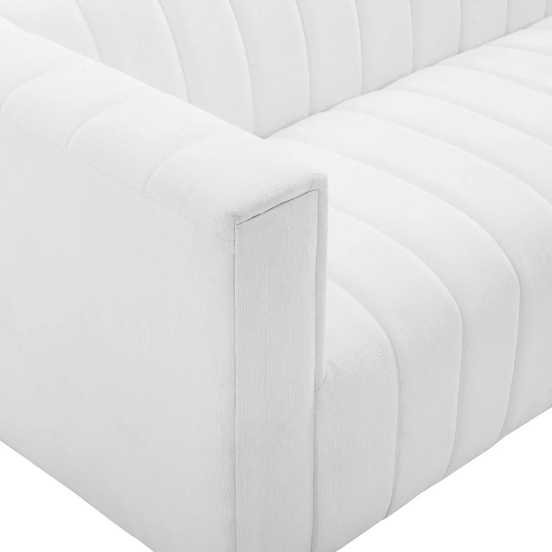 “Reflection” Channel Tufted Sofa (White) - EcoLuxe Furnishings