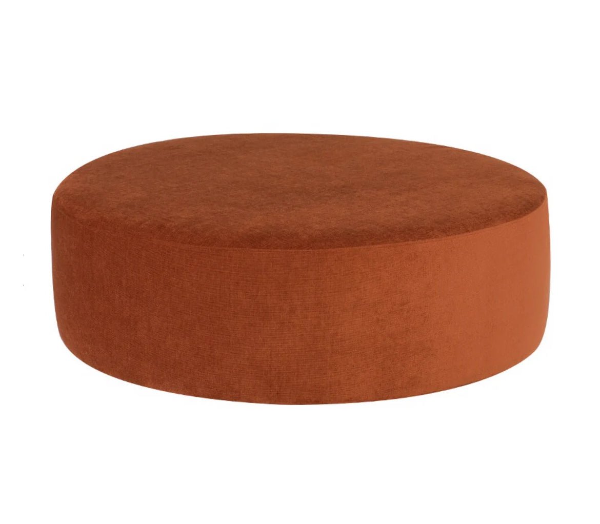 ‘Roberta’ Ottoman, 37.8in (Terracotta) - EcoLuxe Furnishings