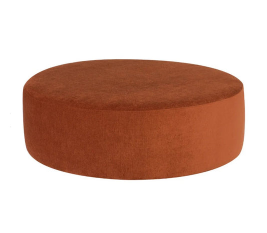 ‘Roberta’ Ottoman, 37.8in (Terracotta) - EcoLuxe Furnishings