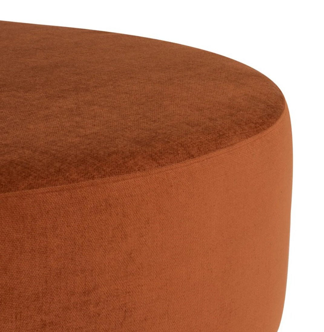 ‘Roberta’ Ottoman, 37.8in (Terracotta) - EcoLuxe Furnishings