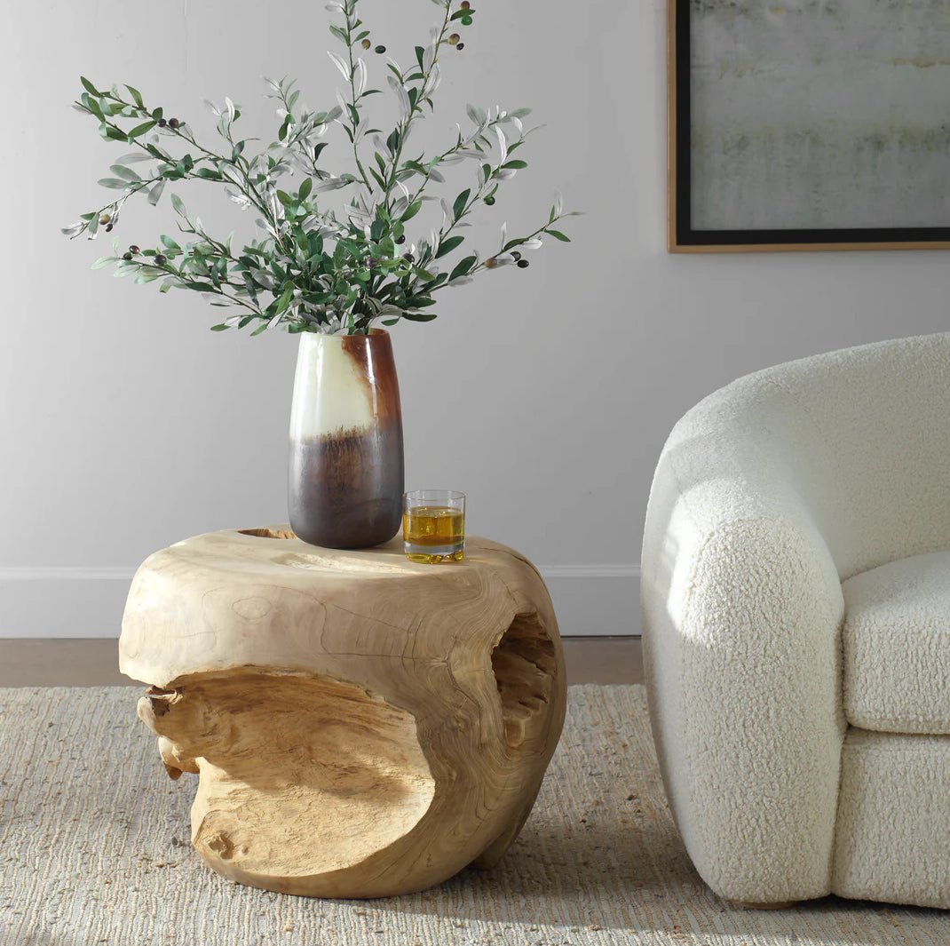 ‘Sola’ Handcrafted Teak Side Table - EcoLuxe Furnishings