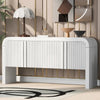 Striped 4 - Door Adjustable Cabinet (White) - EcoLuxe Furnishings