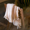 Striped Cream Throw Blanket - EcoLuxe Furnishings