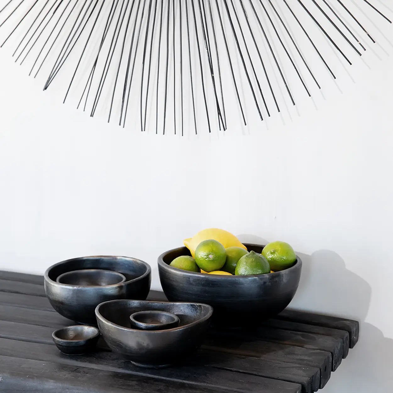 ‘The Burned’ Curved Bowls - Set of 3 (Black) - EcoLuxe Furnishings