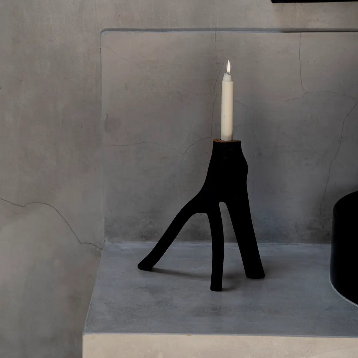 ‘The Triple Twig’ Candle Holder (Black) - EcoLuxe Furnishings