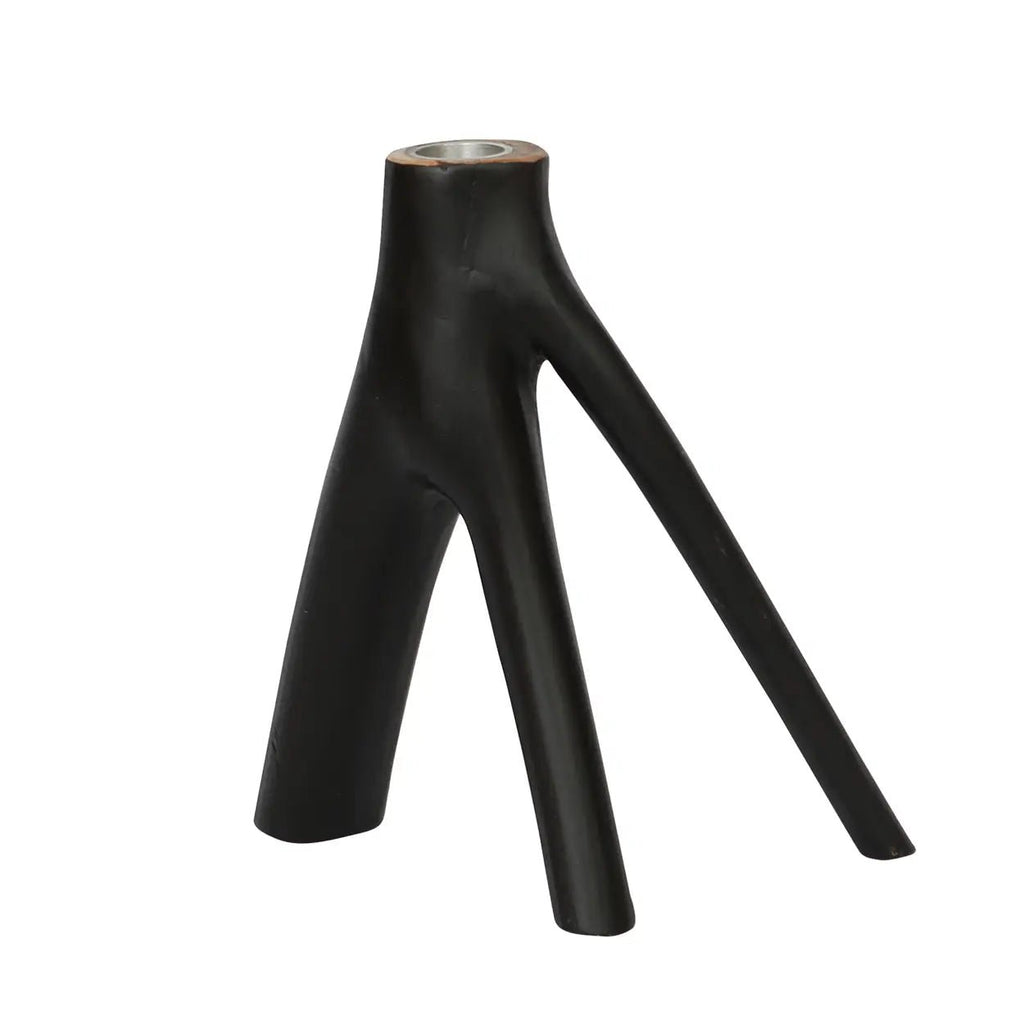 ‘The Triple Twig’ Candle Holder (Black) - EcoLuxe Furnishings