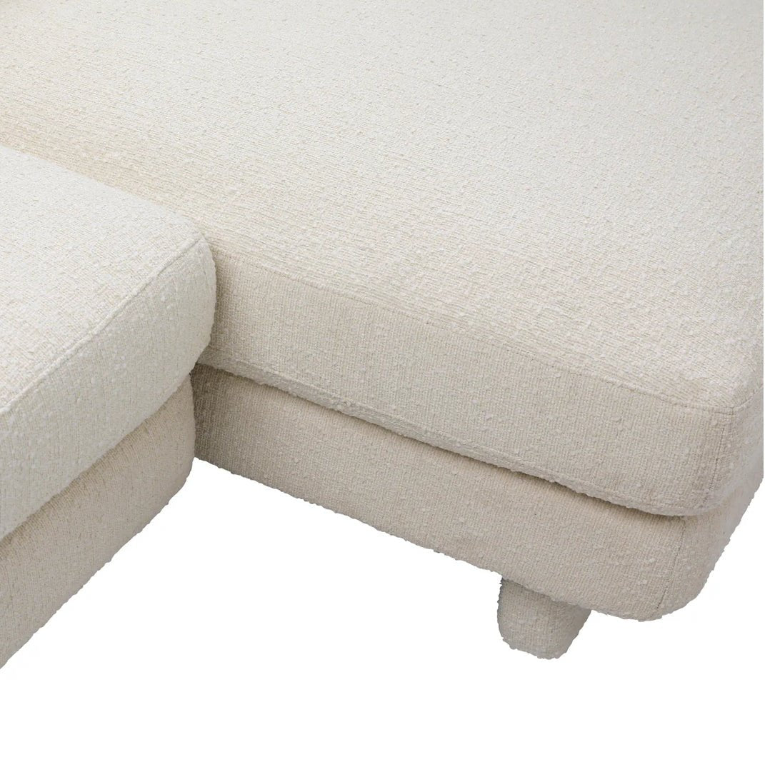 ‘Valento’ Chaise Sectional, Boucle (Toscana Ivory) - EcoLuxe Furnishings