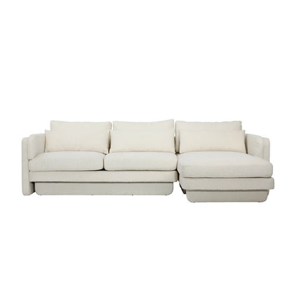 ‘Valento’ Chaise Sectional, Boucle (Toscana Ivory) - EcoLuxe Furnishings