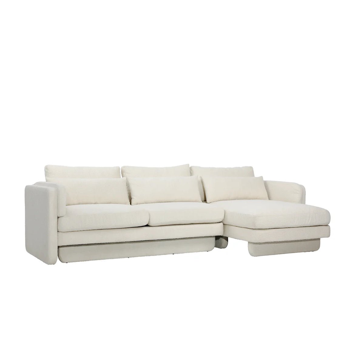 ‘Valento’ Chaise Sectional, Boucle (Toscana Ivory) - EcoLuxe Furnishings