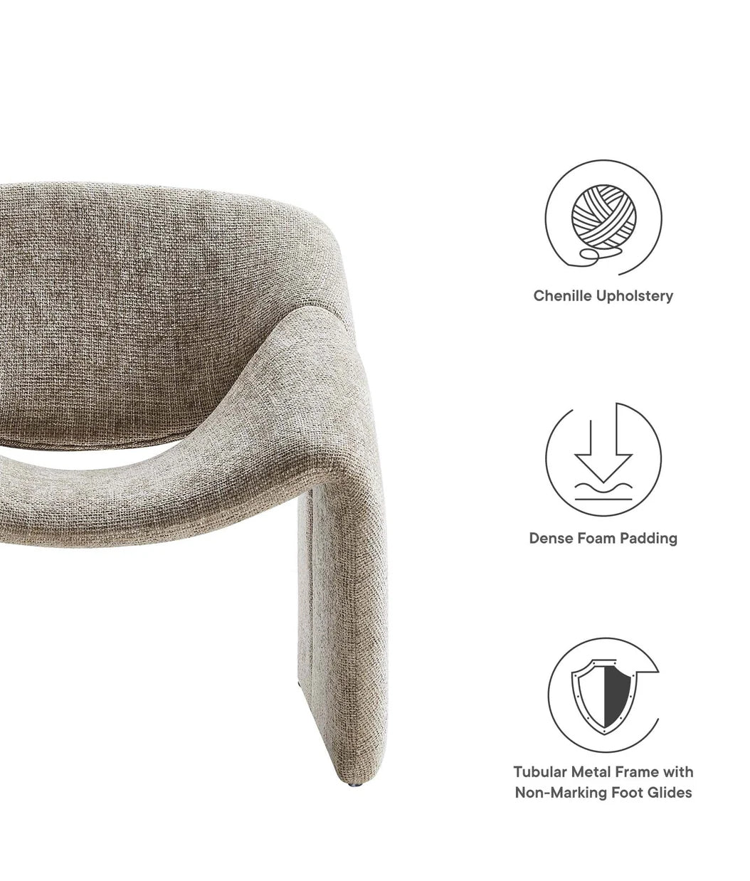 ‘Vivi’ Accent Chair, Chenille - EcoLuxe Furnishings