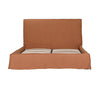 ‘Whitney’ Bed, Linen Blend Slipcover w/Birch Wood Frame (Terracotta) - EcoLuxe Furnishings