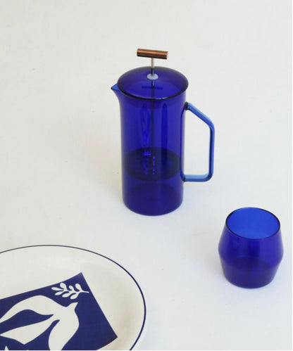 850 mL Glass French Press (Cobalt) - EcoLuxe Furnishings