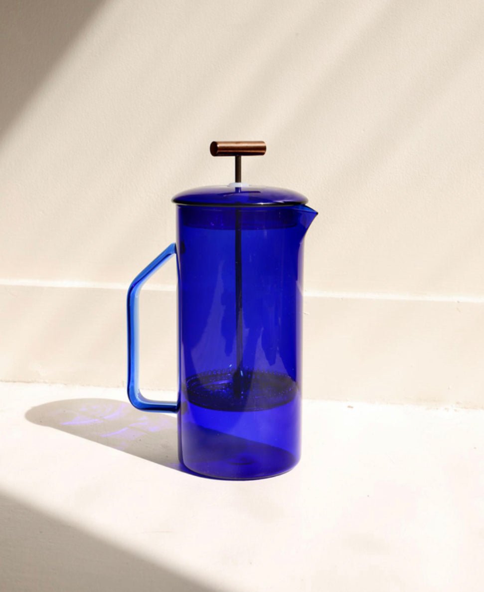 850 mL Glass French Press (Cobalt) - EcoLuxe Furnishings