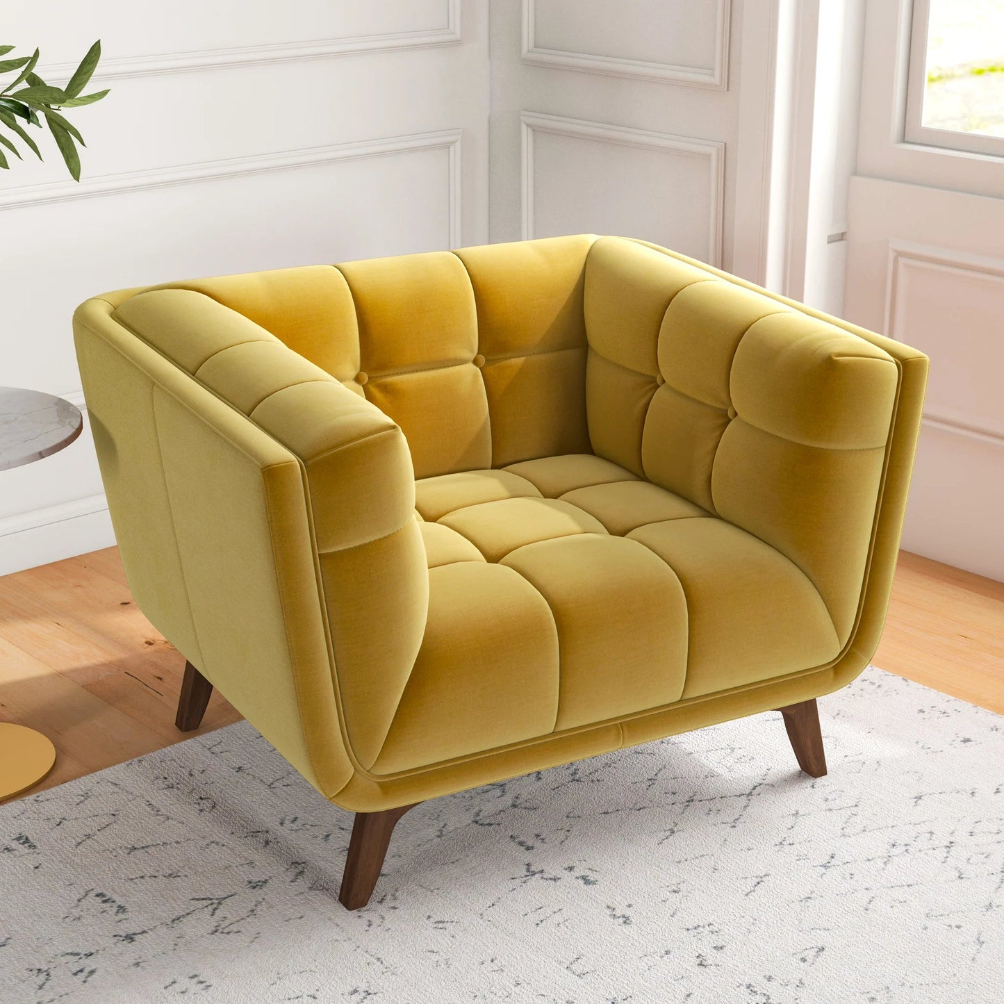 ‘Addison’ Lounge Chair (Gold Velvet) - EcoLuxe Furnishings