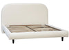 ‘Allison’ Boucle Curved Panel Headboad Platform Bed, King (Natural White) - EcoLuxe Furnishings