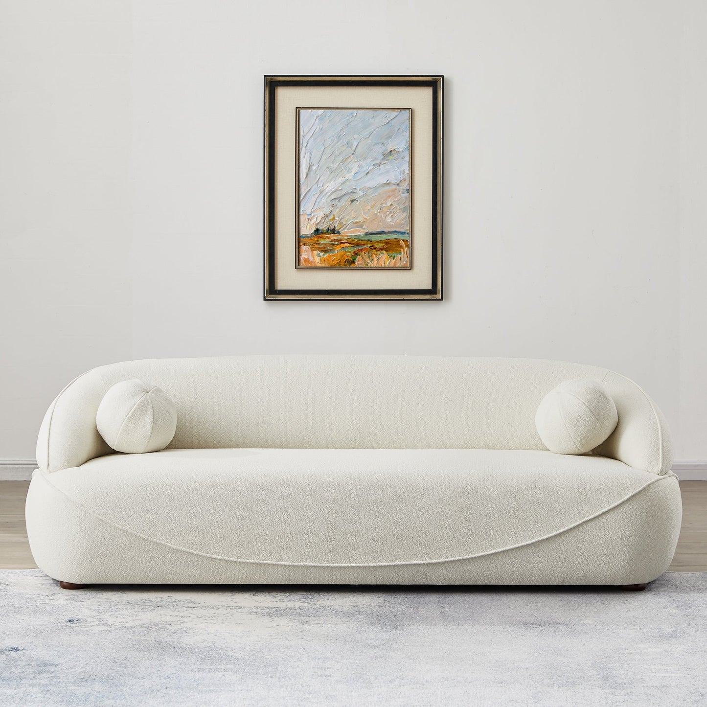 ‘Andrew’ Sofa (White Boucle Fabric) - EcoLuxe Furnishings
