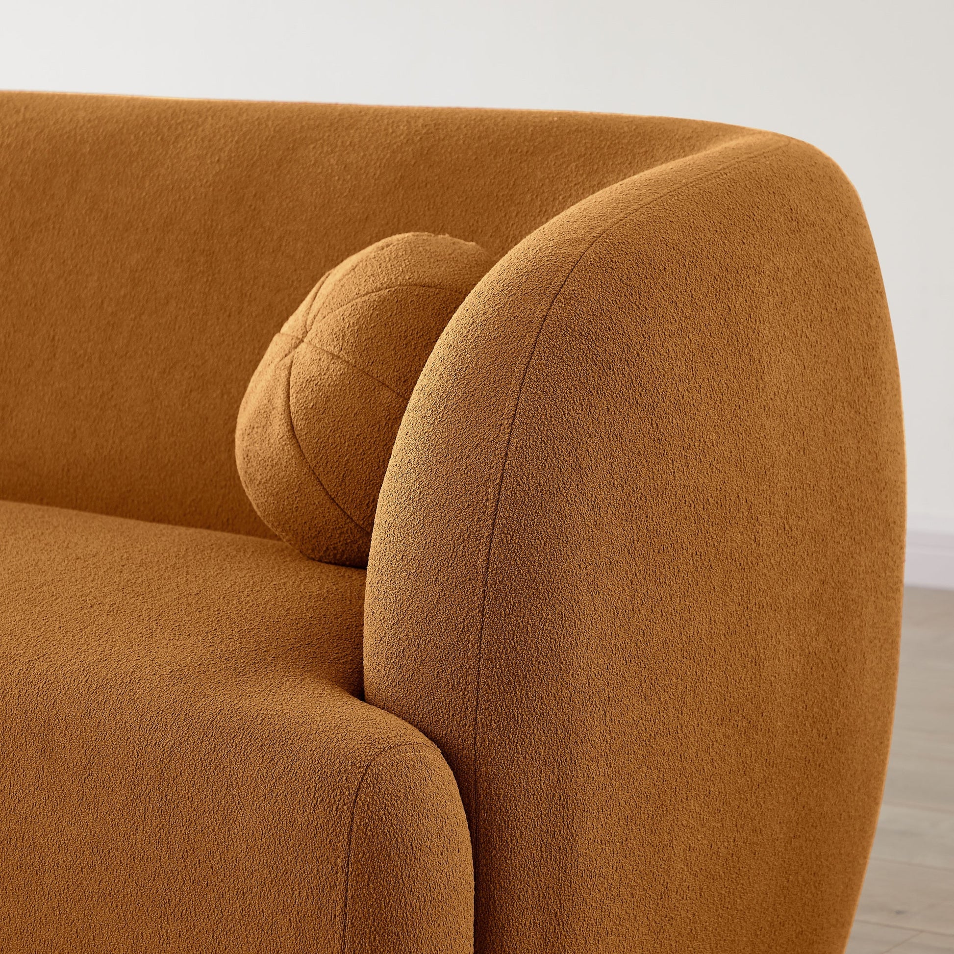 ‘Anna’ Sofa (Burnt Orange Boucle) - EcoLuxe Furnishings