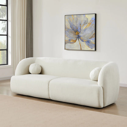‘Anna’ Sofa (Ivory Boucle Fabric) - EcoLuxe Furnishings