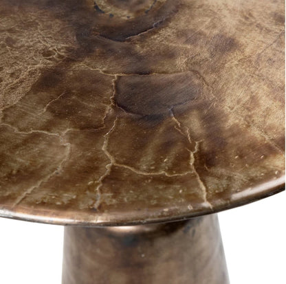 Antique Brass Finished Pedestal Base Bistro Table - EcoLuxe Furnishings