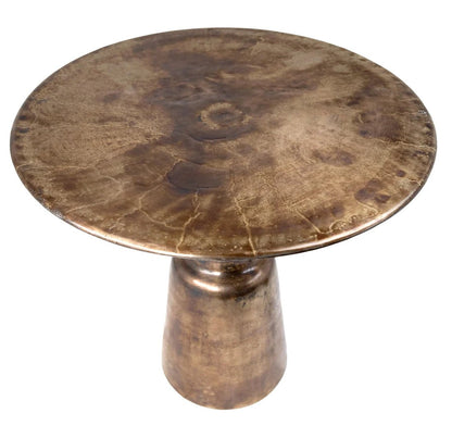 Antique Brass Finished Pedestal Base Bistro Table - EcoLuxe Furnishings