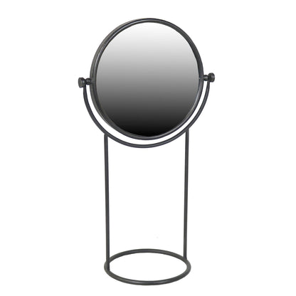 ‘Archer’ Round Swiveling Mirror (Black) - EcoLuxe Furnishings