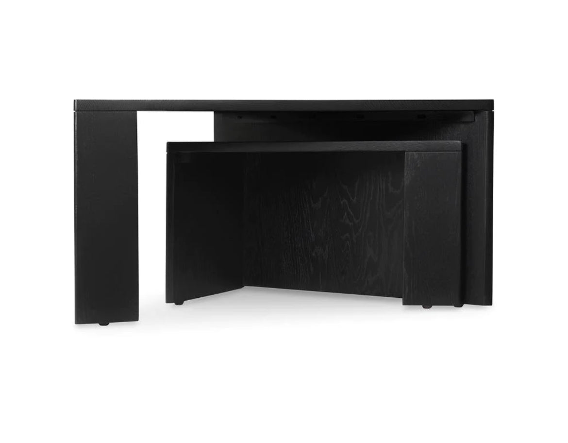 ‘Aton’ Nesting Coffee Table (Black) - EcoLuxe Furnishings